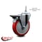 Service Caster 5 Inch Red Polyurethane 38 Inch Threaded Stem Caster with Brake SCC-TS20S514-PPUB-RED-PLB-381615 - alternate 2